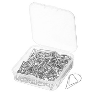 Unique Bargains Drop-Shaped Metal Prevent Tearing Pages Home Office Paper Clip 50 Pcs - 1 of 4