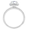 Pompeii3 1 3/4 Ct TW Moissanite & Diamond Cushion Halo Engagement Ring in 14k White Gold - 2 of 4