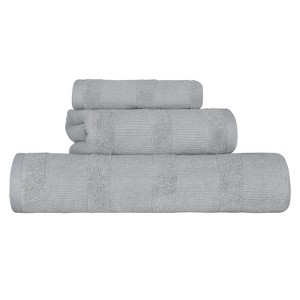 Ribbed Cotton Highly Absorbent Medium Weight Bath Towels, Set of 3 by Blue Nile Mills - 1 of 4