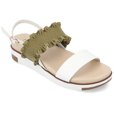 Journee Collection Womens Riya Formed Footbed Sling Back Sandal