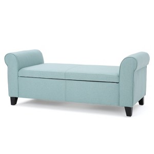 NicBex Modern 50" Storage Bench Wood Accent Stools with Curved Arms for Bedroom and Entryway - 1 of 4