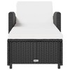 vidaXL Patio Lounge Chair Outdoor Sunbed Sunlounger with Cushion Poly Rattan - Black - 3 of 4