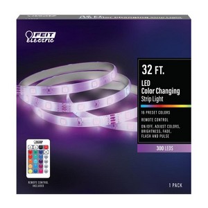 Feit LED 32 ft. L Color Changing Plug-In LED Tape Light 1 pk - 1 of 1