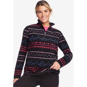 Woman Within Microfleece Quarter-Zip Pullover - 1 of 4