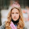 MEANT2TOBE 16th Birthday Sash and Tiara for Girls - Fabulous Set: Glitter Sash + Ripples Rhinestone, Pink - image 4 of 4