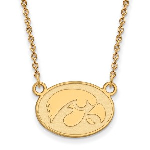 Black Bow Jewelry 10k Yellow Gold Iowa Hawkeyes NCAA Necklace 18 Inch - 1 of 4