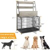 Acekool Multi-Function Dog Crate – 57" Kennel with Adjustable Bowls & Storage - 2 of 4