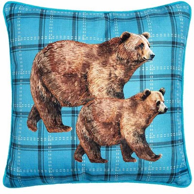 The Lakeside Collection Wildlife Explorer Embroidered Accent Pillows - Mama Bear
