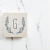 Personalization Mall Farmhouse Floral Personalized Letter Tumbled Stone Coaster Set - 2 of 4