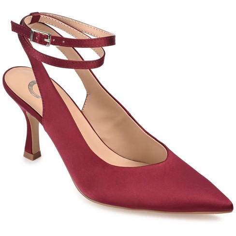 Wine kitten heel shoes sale