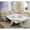 81.5'' Polyester 3-Seater Sofa Bed with 2-in-1 Convertible Design, Pull Out Couch and Memory Foam Mattress, Rivet Handrail - 2 of 4