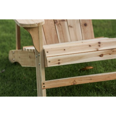 Natural Fir Wood Adirondack Chair with Arms for Outdoor Use