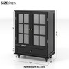 Lycvki Modern Wooden Buffet Cabinet with Double Glass Doors and Drawer - 4 of 4