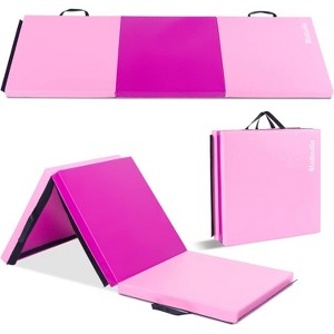 Matladin 6' Folding Tri-fold Gymnastics Gym Exercise Aerobics Mat, 6ft x 2ft x 2in PU Leather Tumbling Mats with Hook & Loop Fastener - 1 of 4