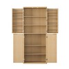 JANSNO 72" Modern Fluted Wood Kitchen Pantry Cabinet with 6 Doors Shelves - 4 of 4