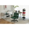 Gulches Green Velvet Criss Cross Armrest Office Chair Adjustable Height 360!a Swivel, Ergonomic Home Office Chair with Wheels - 4 of 4