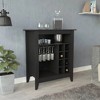 Essential Bar Cabinet; One Open Shelf; Six Built-in Wine Rack; One Drawer -Black - 4 of 4