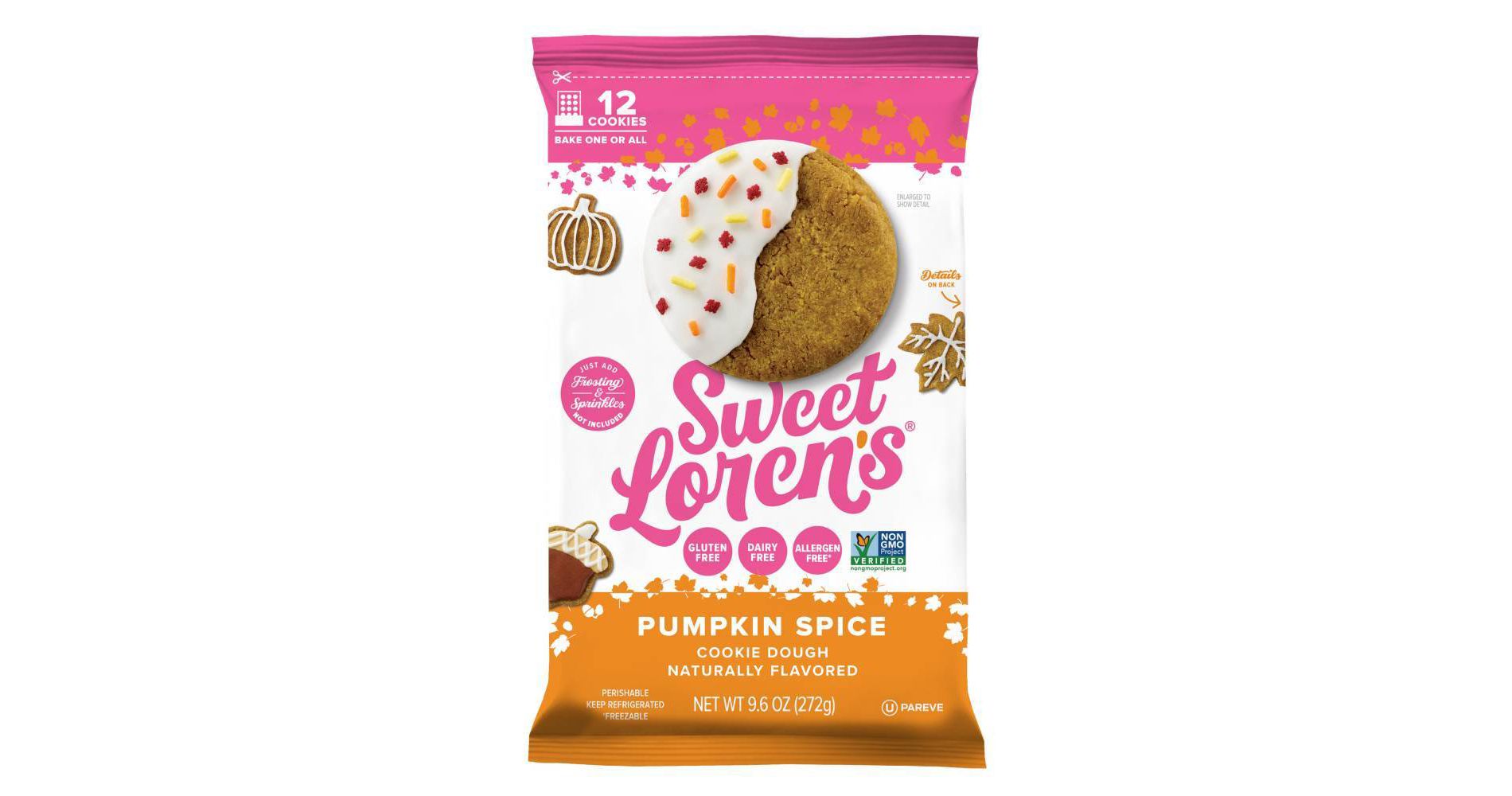 Sweet Loren's Gluten Free Vegan Pumpkin Spice Cookie Dough - 9.6oz/12ct