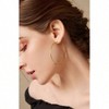 Big Gold Hoop Earrings for Women, Dainty Rose Gold Silver Hoop with 925 Sterling Post - 2 of 4