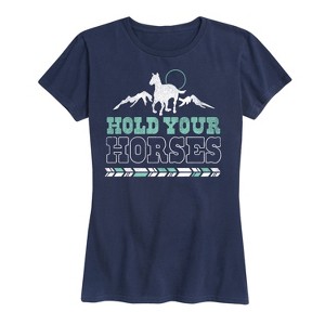 Women's - Country Casuals - Hold Your Horses Short Sleeve Graphic T-Shirt - 1 of 4