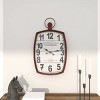 Olivia & May 33"x19" Metal Pocket Watch Style Wall Clock Red - : Silent Mechanism, Keyhole Hanging, No Assembly Required - 3 of 4