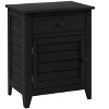 Monarch Specialties Accent Table Nightstand Storage Drawer End Side Table Bedroom Lamp Storage Black Veneer Transitional - 2 of 4