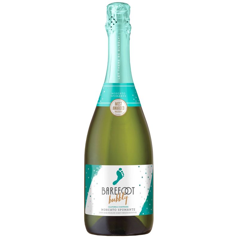 Barefoot Bubbly Moscato Spumante Champagne Sparkling Wine - 750ml Bottle, 1 of 5