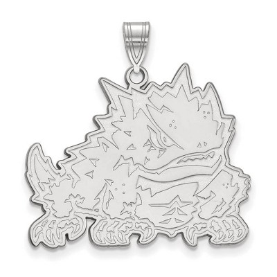 Black Bow Jewelry 10k White Gold Texas Christian Horned Frogs NCAA Extra Large Pendant