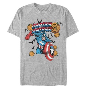 Men's Marvel Halloween Pumpkins Captain America T-Shirt - 1 of 4