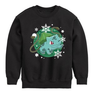 Boys' - Pokémon - Bulba Pattern Graphic Long Sleeve Fleece Sweatshirt - 1 of 4