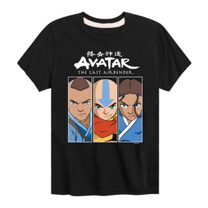 Boys' - Avatar: The Last Airbender - Aang Sokka Katara Trio Short Sleeve Graphic T-Shirt - 1 of 4