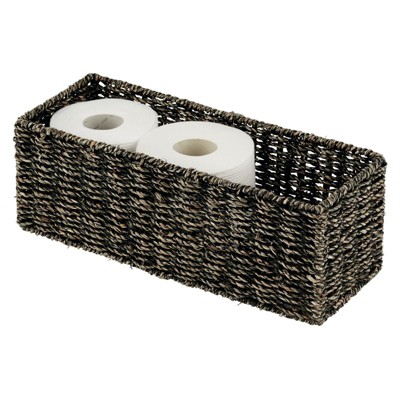 Mdesign Natural Woven Water Hyacinth Bathroom Storage Organizer Basket :  Target