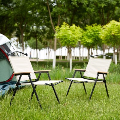 2-piece Folding Outdoor Chair for Indoor, Outdoor Camping, Picnics, Beach,Backyard, BBQ, Party, Patio