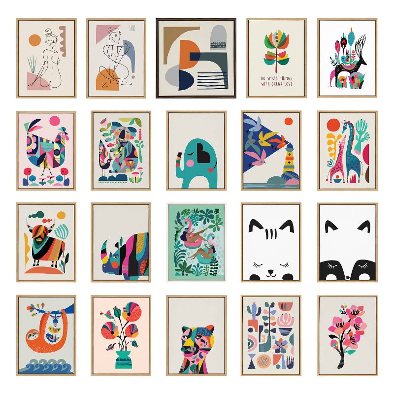 28&#34; x 38&#34; Sylvie Mid-Century Modern Pattern Framed Canvas Black - Kate &#38; Laurel All Things Decor, 5 of 8