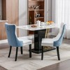 Lyngins Modern Dining Chairs (Set of 2), High-end Tufted Armless Chair, PU/Velvet Upholstered Kitchen Chair with Wood Legs Nailhead Trim - 4 of 4