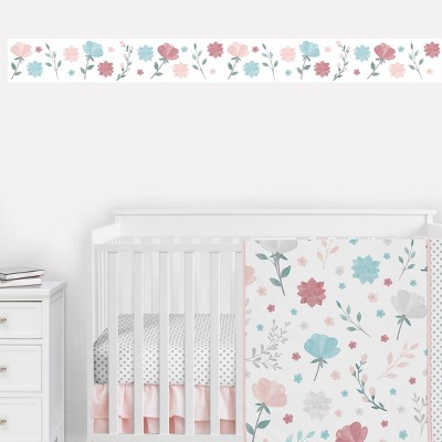 Pop Floral Wall Paper Border Pink/Blue - Sweet Jojo Designs