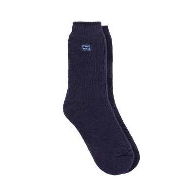 Always Warm by Heat Holders Men's Warm Twist  Crew Socks - Navy 7-12