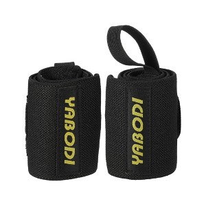 Unique Bargains Professional Wrist Bandages Black 1 Pair - 1 of 4