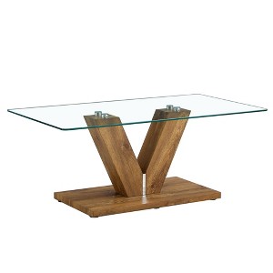 NicBex Modern 43.3" Rectangle Coffee Table with V Shape Base for Living Room and Office - 1 of 4