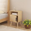 FONTOI Nightstands, Wood Nightstand with Drawer and Shelf for Kids' Room Bedroom Nursery, Brown, 11.81"*22.83"*15.74" - 4 of 4