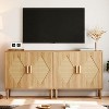 Sideboard Buffet Kitchen Storage Cabinet with Rattan Decorated Doors, Storage Cabinet, Accent Cabinets for Living Room, Dining Room, Natural - 4 of 4