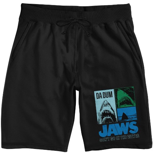 Jaws Da Dum Men's Black Sleep Pajama Shorts - image 1 of 3