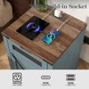 End Table with Charging Station, Nightstand with Drawer & X Barn Door - 4 of 4