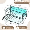 Garvee Twin Daybed with Trundle,Day Bed with LED Lights & Charging Station, Metal Bed Frame with Pull Out Trundle for Living Room, Small Spaces - 3 of 4