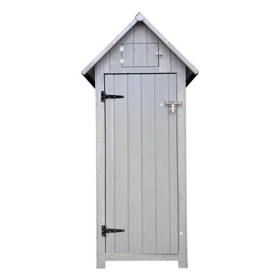 Outdoor Storage Shed With 3 Shelves Waterproof Asphalt Roof Multifunctional Storing Tools For Bike Trash Can Machine