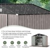 Aoxun 10x10 FT Garden Metal Shed – Lockable Outdoor Storage for Tools, Garbage Cans, Bikes, and Mowers – Brown - 3 of 4