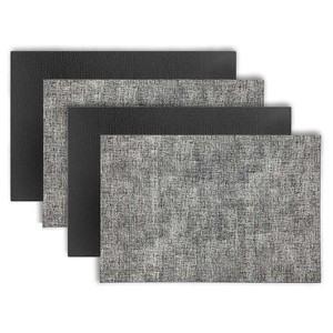 Dainty Home Amalfi Faux Leather Reversible 2 Pattern Rectangular Placemat Set Of 4 - 1 of 3