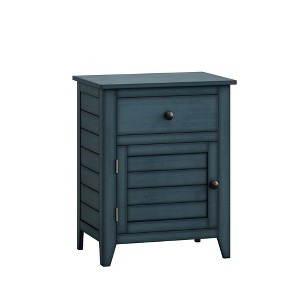 ChicFurnit Nightstand Transitional End Table with Storage Drawer for Living Room, Blue, 26.77"*21.26"*7.28" - 1 of 4