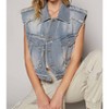 Women's Asymmetrical Denim Vest - POL - 3 of 4
