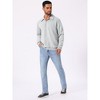 INSPIRE CHIC Men's Long Sleeve Quarter Zip Knitted Geometric Patterns Polo Sweatshirts - 2 of 4